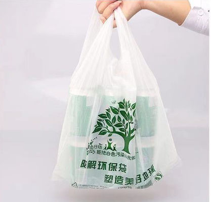 Maglia crema Tote Biodegradable Disposable Bags dell'amido di mais