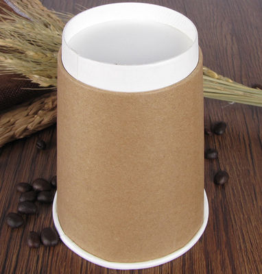 8oz tazza di carta biodegradabile, tazza eliminabile della carta kraft del tè del latte