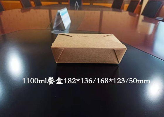 scatole di pranzo di carta eliminabili bianche d'imballaggio asportabili di laminazione di 210*105mm