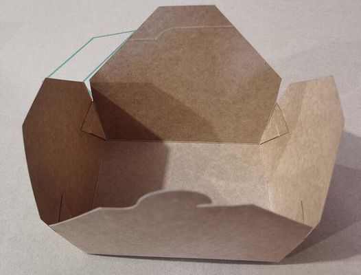 scatola di pranzo eliminabile di carta kraft di 1600ml, scatola di pranzo quadrata amichevole dell'insalata di eco