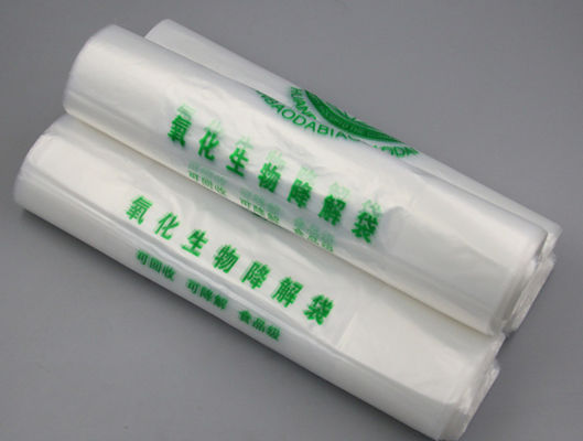 Sacchetto della spesa di plastica eliminabile biodegradabile della maglietta del bene durevole di EN13432 18x58cm