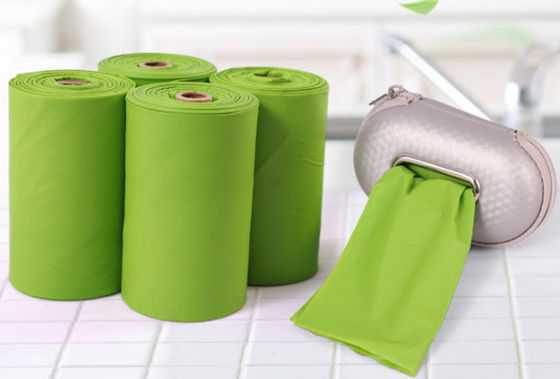 Borse eliminabili biodegradabili concimabili, grandi borse di immondizia verdi di 80X90CM