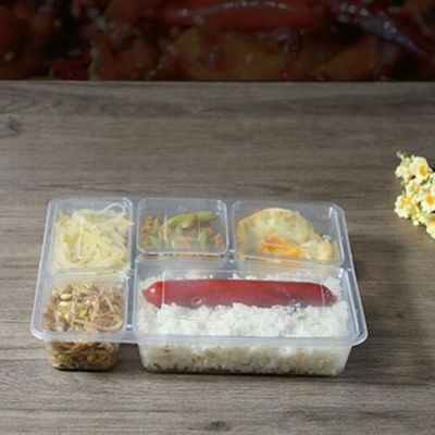 Scatola di pranzo trasparente del compartimento del buon alimento salutare pp 5 con Microwable