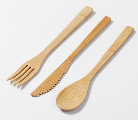 La coltelleria di bambù eliminabile del cucchiaio della forcella del coltello mette per l'esportazione occidentale della bistecca