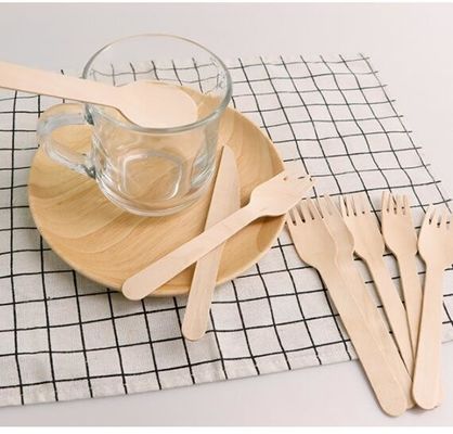 Insiemi d'imballaggio di carta eliminabili di legno della coltelleria del cucchiaio della forcella degli accessori 14cm 16.5cm Kinife