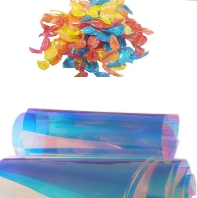 Stampa di pellicole di PVC con colori iridescenti arcobaleno per imballaggio di caramelle