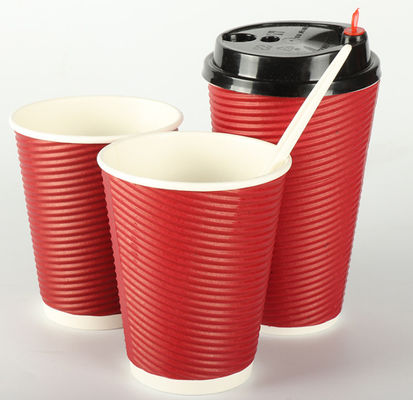 tazze biodegradabili doppie eliminabili della carta kraft del tè del latte 16oz