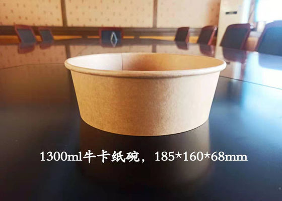 ciotola imballata asportabile eliminabile della tazza di carta dell'insalata di carta kraft di 1000ml