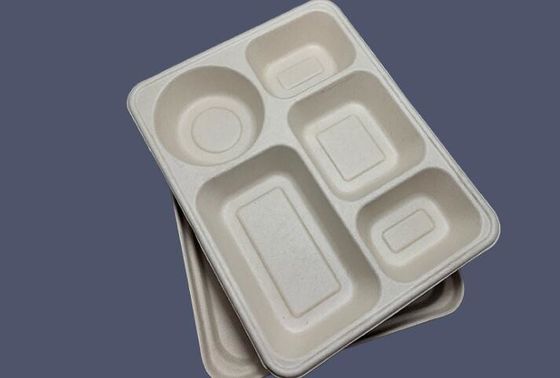 Scatola di pranzo eliminabile di 5 griglie con il coperchio, grano Straw Biodegradable Lunch Box
