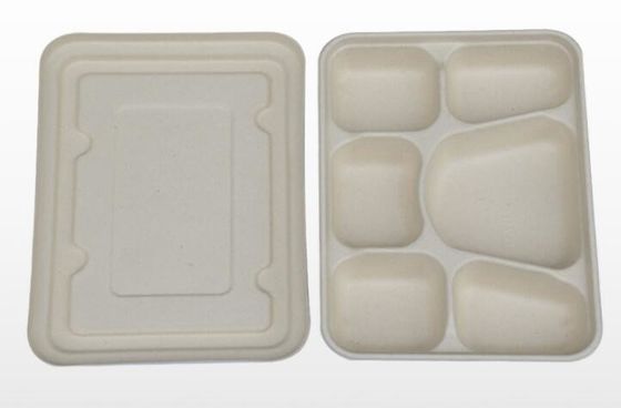 Grano degradabile Straw Disposable Lunch Box delle stoviglie del compartimento di FDA 6