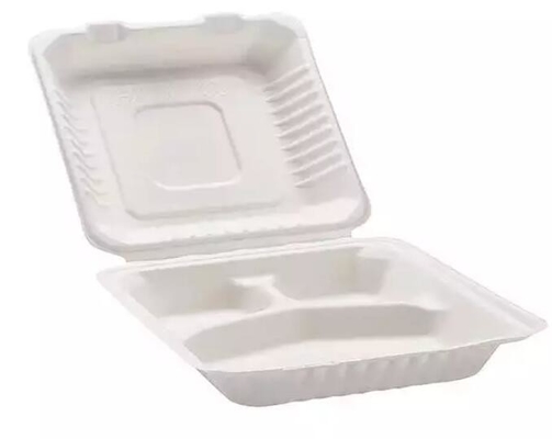 Porti via la scatola di pranzo di plastica eliminabile di 3 compartimenti di carta kraft personalizzano